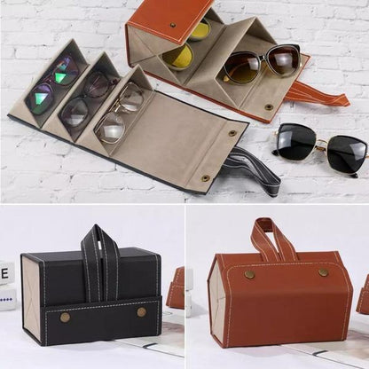 👓 50% RABATT! 🕶️ Glasögonfodral i Läder – Rymmer Flera Glasögon, Mjuk Insida & Perfekt För Förvaring & Resor 🧳