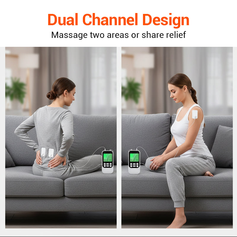 🔥Bärbar Dual Channel TENS Unit Muskelstimulator