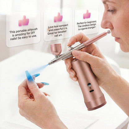 ✨🔥Trådlös Airbrush-kit med kompressor för smink💕