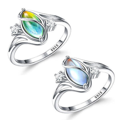 ✨💍60 % RABATT🔥 Geometrisk oval månstensring med zirkoniadetaljer – Mystisk, glittrande och tidlöst elegant! 🌙✨