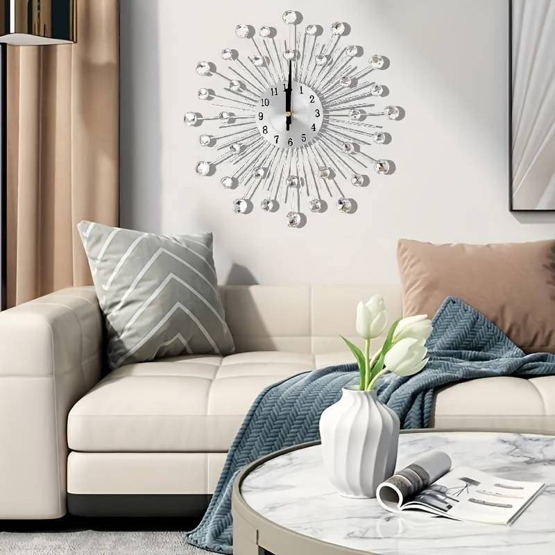 ✨50% RABATT🕰️ Kreativ väggklocka i strass – Tyst, minimalistisk lyx för vardagsrum, matsal och entré! 💎🏡