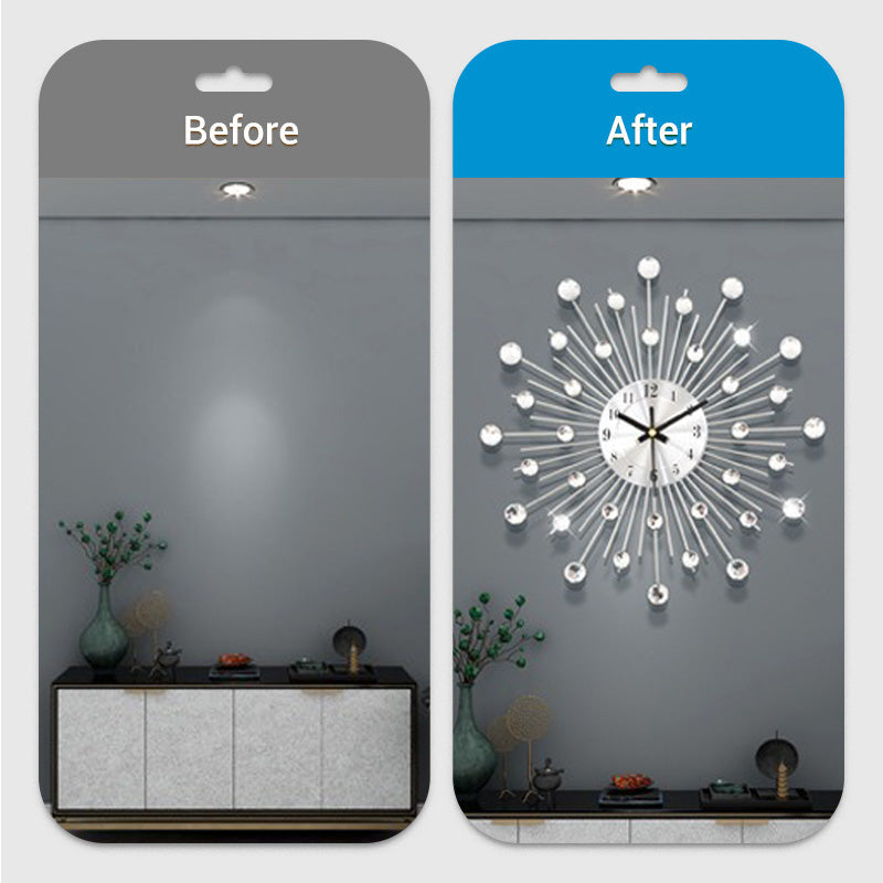 ✨50% RABATT🕰️ Kreativ väggklocka i strass – Tyst, minimalistisk lyx för vardagsrum, matsal och entré! 💎🏡