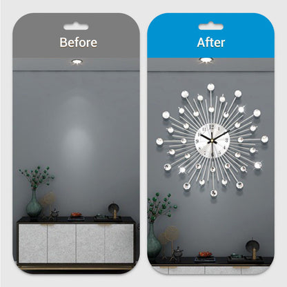 ✨50% RABATT🕰️ Kreativ väggklocka i strass – Tyst, minimalistisk lyx för vardagsrum, matsal och entré! 💎🏡