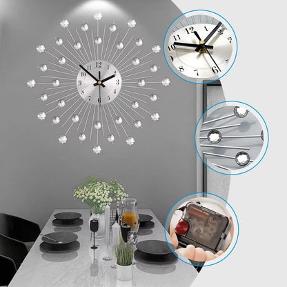 ✨50% RABATT🕰️ Kreativ väggklocka i strass – Tyst, minimalistisk lyx för vardagsrum, matsal och entré! 💎🏡
