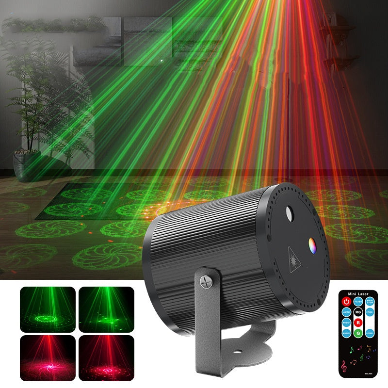 DJ-laserpartylampa med 7 ljuslägen och fjärrkontroll