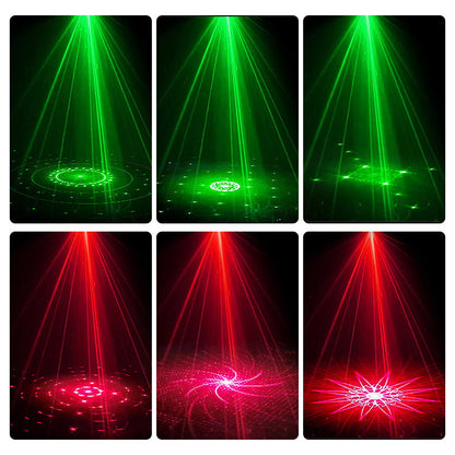 DJ-laserpartylampa med 7 ljuslägen och fjärrkontroll