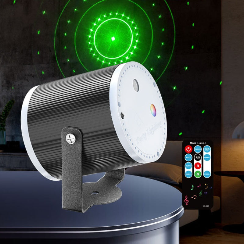 DJ-laserpartylampa med 7 ljuslägen och fjärrkontroll