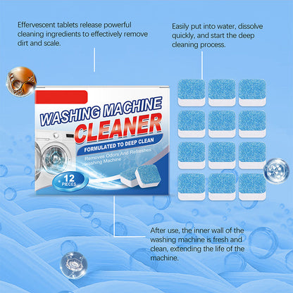 📢📢50 %  RABATT !! ⏰Kraftfulla rengöringstabletter för tvättmaskiner – 12 stycken