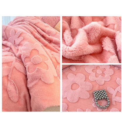 Dubbel­lagrad plyschfilt i jacquard