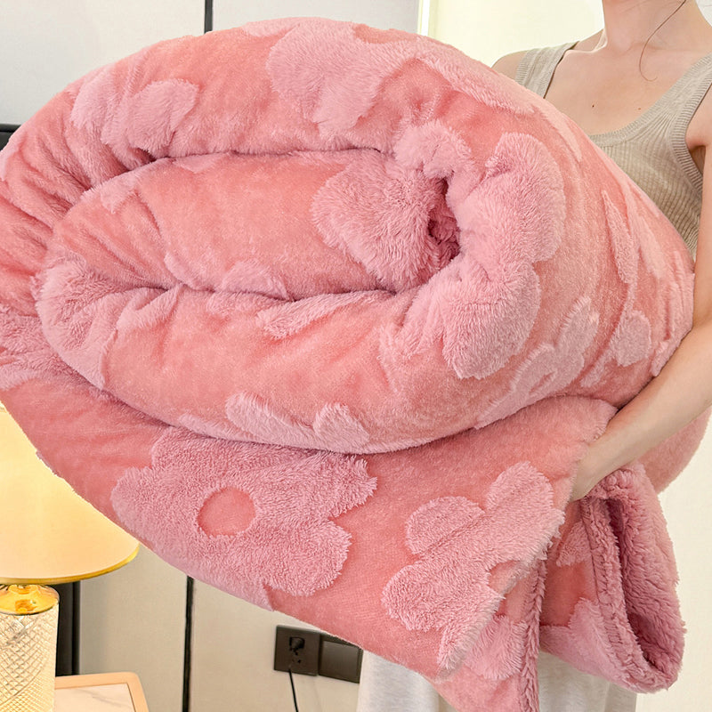 Dubbel­lagrad plyschfilt i jacquard