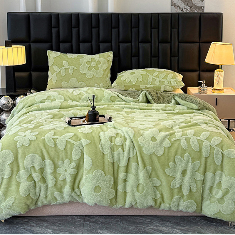 Dubbel­lagrad plyschfilt i jacquard