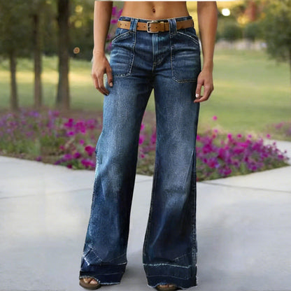 🎁 Nya Tillskott 2026 – 50% Rabatt 💥 Retro Flare Jeans för Kvinnor med Fickor
