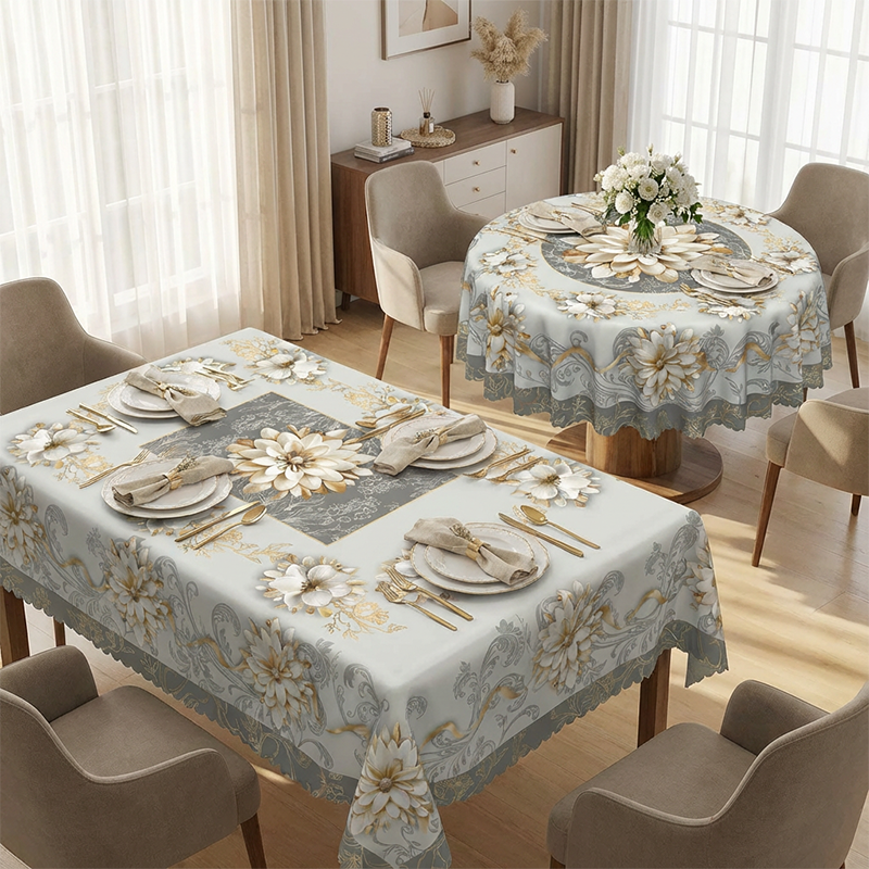 ⏳Begränsad tid 50% rabatt⏰Elegant vattenfast repad blomsterduksduk💮