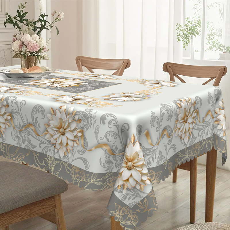 ⏳Begränsad tid 50% rabatt⏰Elegant vattenfast repad blomsterduksduk💮