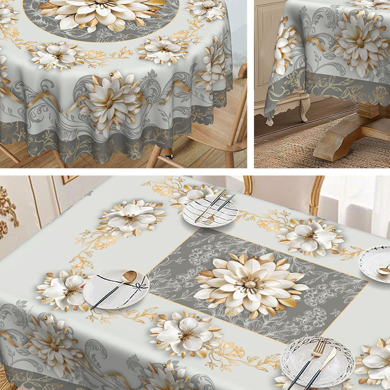 ⏳Begränsad tid 50% rabatt⏰Elegant vattenfast repad blomsterduksduk💮