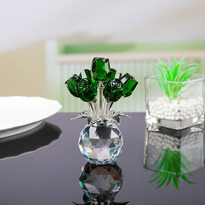 🎈Tidsbegränsad 50% rabatt🌹Evig Kristallrosblomma Figurin i Vas