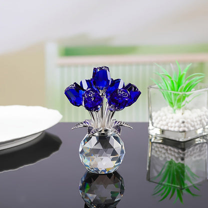 🎈Tidsbegränsad 50% rabatt🌹Evig Kristallrosblomma Figurin i Vas