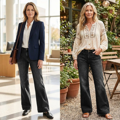 🎁Nya Tillskott 2026 – 50% Rabatt💥Retro Flare Jeans för Kvinnor med Fickor