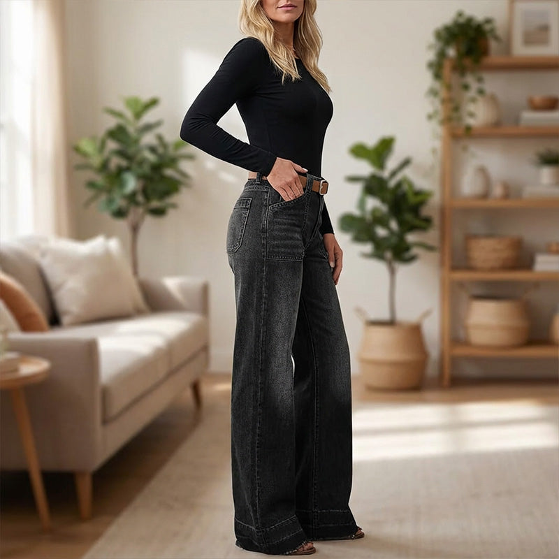 🎁Nya Tillskott 2026 – 50% Rabatt💥Retro Flare Jeans för Kvinnor med Fickor
