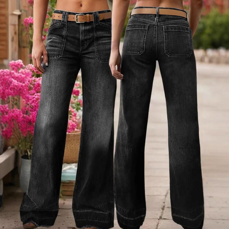 🎁Nya Tillskott 2026 – 50% Rabatt💥Retro Flare Jeans för Kvinnor med Fickor