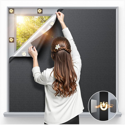 🪟 60% RABATT! ✨ Återanvändbar Magnetisk Mörkläggningsgardin – Lätt att installera, Tätningsfunktion & Perfekt för sömn 🛌