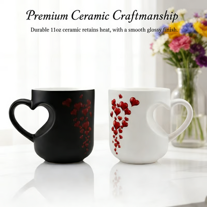 📢📢Alla hjärtans dag gåvor⏰ Färgskiftande keramikmugg med hjärtformat handtag till 💝✨