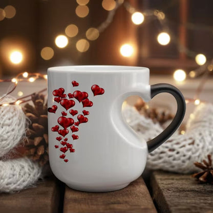 📢📢Alla hjärtans dag gåvor⏰ Färgskiftande keramikmugg med hjärtformat handtag till 💝✨