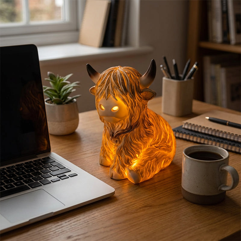 🐮Nyhet 50 % RABATT🔥Varm Highland Light: Lampa i form av en Highland-ko