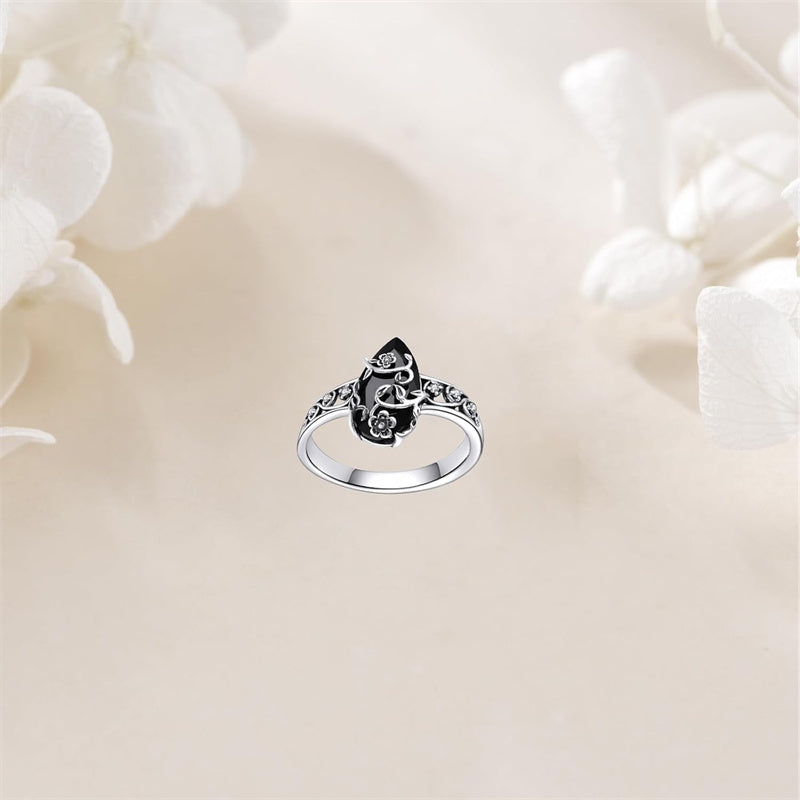 🔥 Het rea – 50 % rabatt！！🔥Bohemisk vintage ring med blommönster