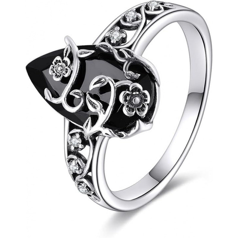 🔥 Het rea – 50 % rabatt！！🔥Bohemisk vintage ring med blommönster