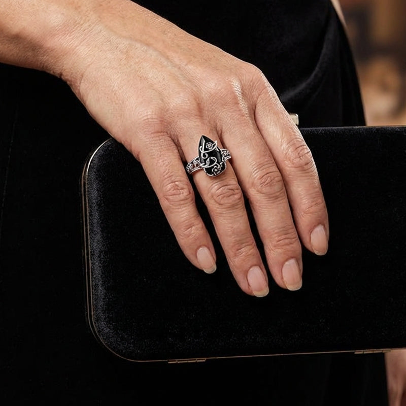 🔥 Het rea – 50 % rabatt！！🔥Bohemisk vintage ring med blommönster