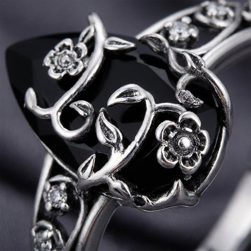 🔥 Het rea – 50 % rabatt！！🔥Bohemisk vintage ring med blommönster