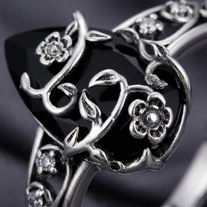 🔥 Het rea – 50 % rabatt！！🔥Bohemisk vintage ring med blommönster