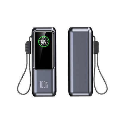 📢📢50% OFF !!!⏰Portabel laddare med inbyggd kabel – 20000mAh, 100W snabbladdning & digital display 🔋⚡