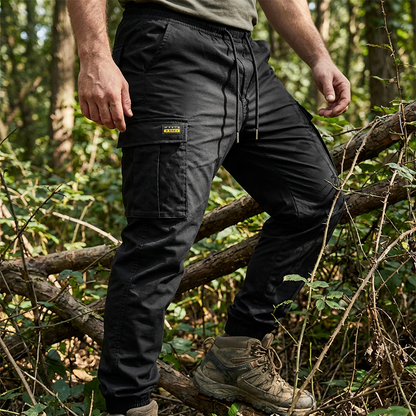 👖50 % RABATT🏃 Arbetsbyxor i fleece | Dragsko i midjan · Slitstarkt polyester · Avsmalnande ben · Flera fickor