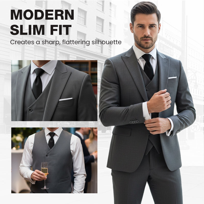 Slim-fit 3-delad kostym för herr