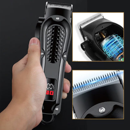 📢📢50% RABATT  NU!! ⏰Hållbar & Vass Elektrisk Hårtrimmer Set – Självslipande Blad, Tyst Borstlös Motor & Smart Displayskärm✂️