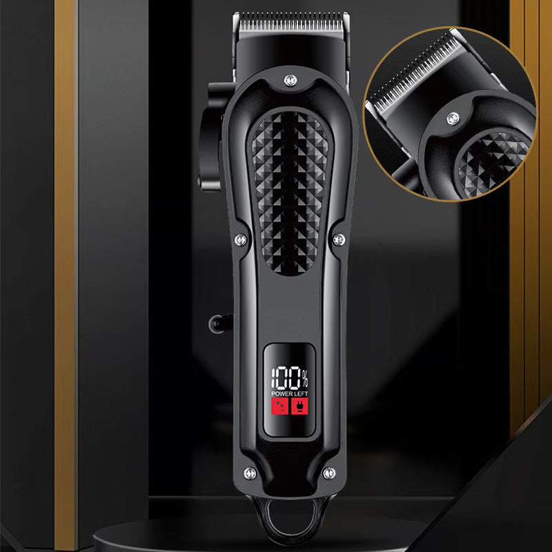 📢📢50% RABATT  NU!! ⏰Hållbar & Vass Elektrisk Hårtrimmer Set – Självslipande Blad, Tyst Borstlös Motor & Smart Displayskärm✂️