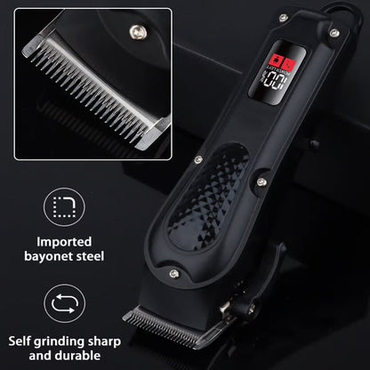 📢📢50% RABATT  NU!! ⏰Hållbar & Vass Elektrisk Hårtrimmer Set – Självslipande Blad, Tyst Borstlös Motor & Smart Displayskärm✂️