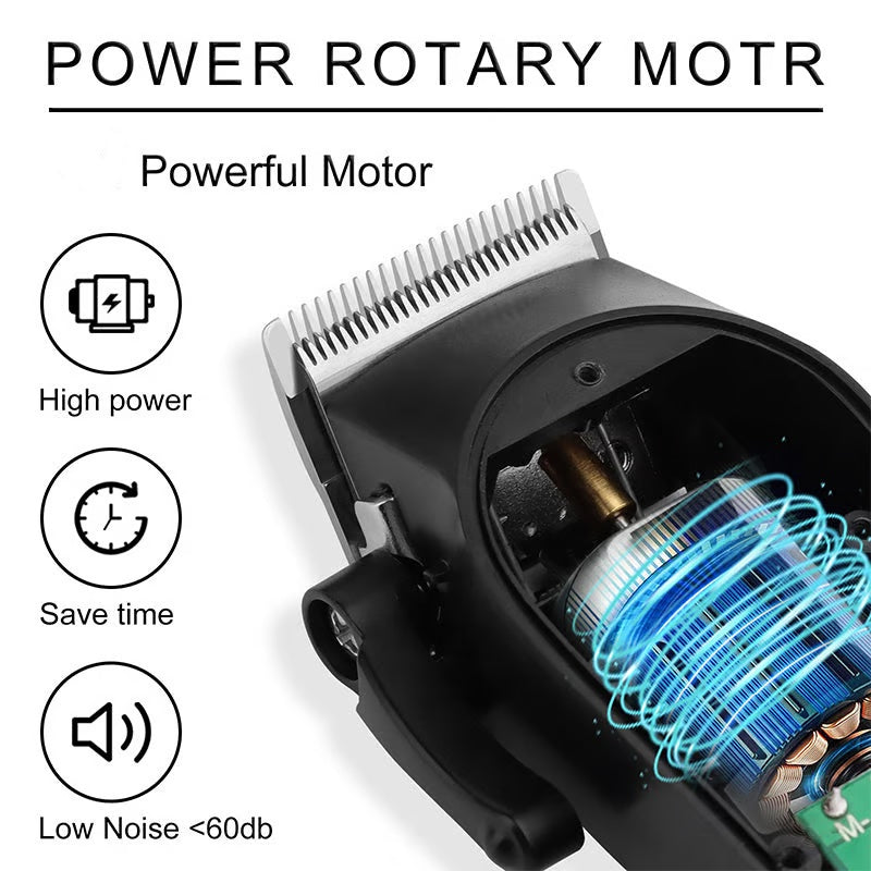 📢📢50% RABATT  NU!! ⏰Hållbar & Vass Elektrisk Hårtrimmer Set – Självslipande Blad, Tyst Borstlös Motor & Smart Displayskärm✂️