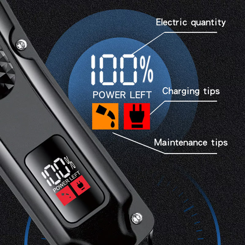 📢📢50% RABATT  NU!! ⏰Hållbar & Vass Elektrisk Hårtrimmer Set – Självslipande Blad, Tyst Borstlös Motor & Smart Displayskärm✂️