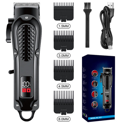 📢📢50% RABATT  NU!! ⏰Hållbar & Vass Elektrisk Hårtrimmer Set – Självslipande Blad, Tyst Borstlös Motor & Smart Displayskärm✂️