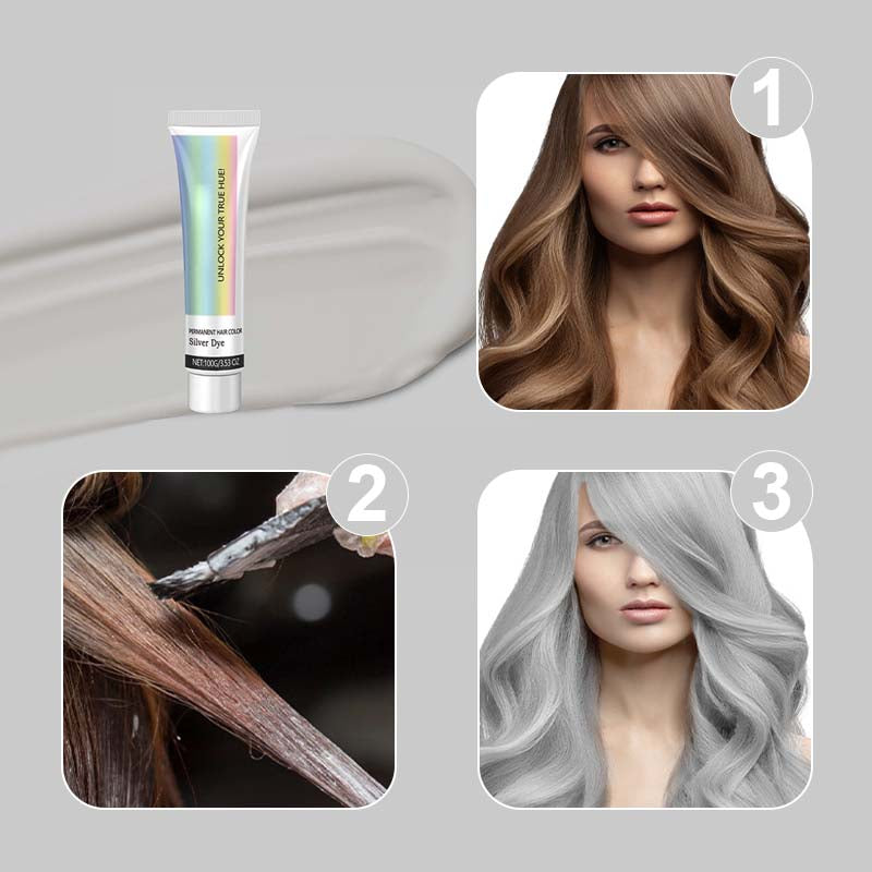 🔥50 % rabatt så länge lagret räcker!🎉2-i-1 Naturlig Essens Extrakt Silver Hårfärg