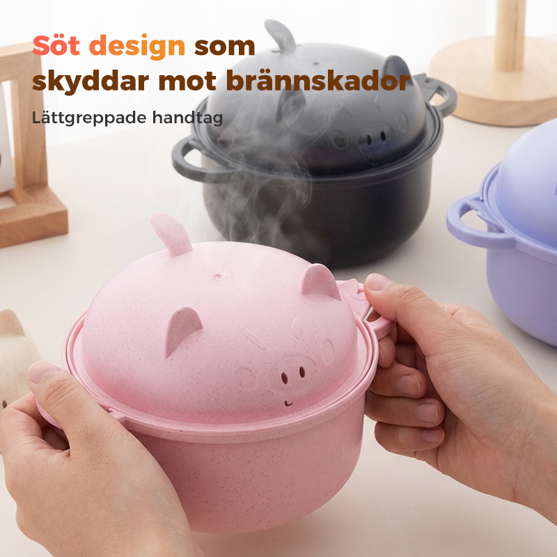Kreativt och mikrovågssäkert ramenskålsset