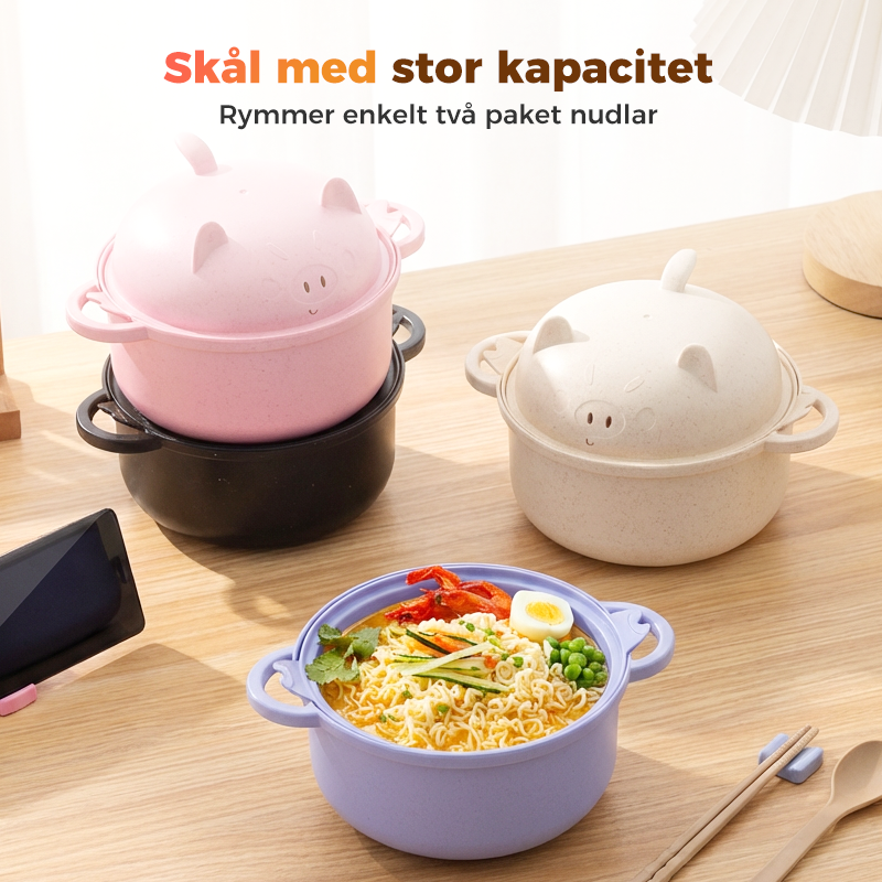 Kreativt och mikrovågssäkert ramenskålsset