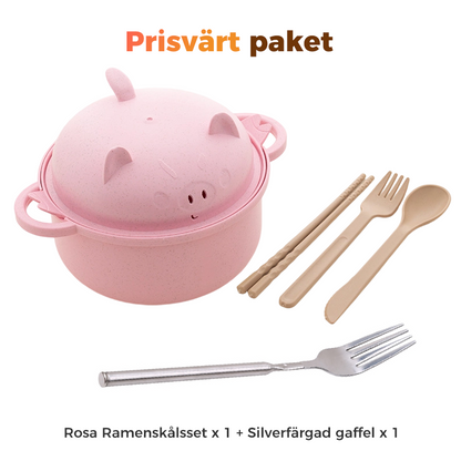 Kreativt och mikrovågssäkert ramenskålsset