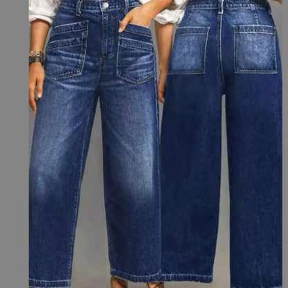 Damjeans med hög midja och vida ben