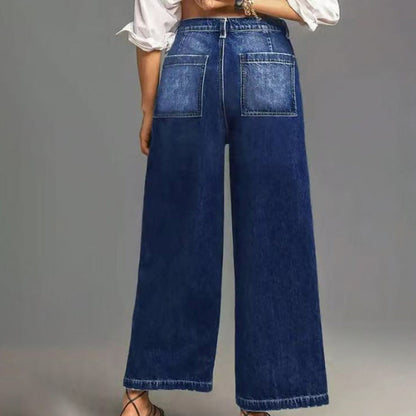 Damjeans med hög midja och vida ben