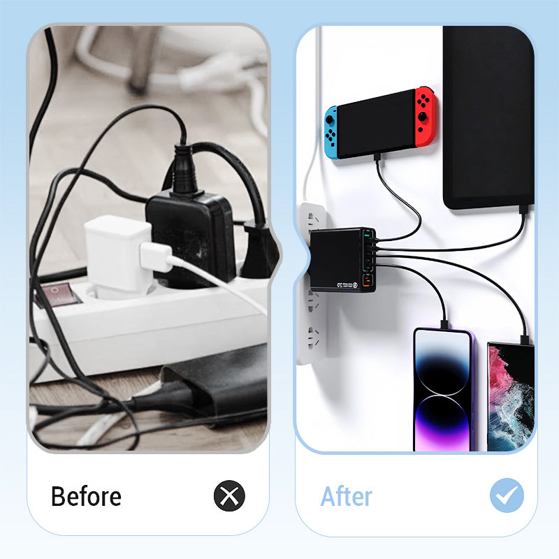 Multi-Port 150W snabbladdare för mobiltelefoner