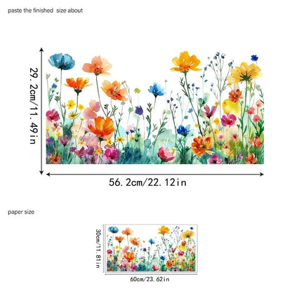 ✨SISTA DAGEN REA 50 % RABATT!💐Färgglad blomsterbukett fönsterdekal🖼️